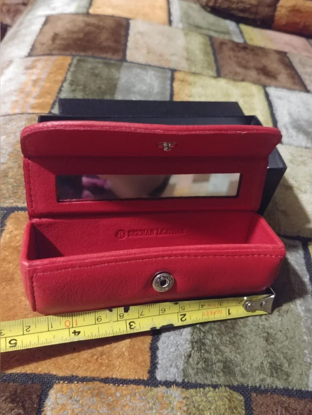 Leathercraft Red Leather Lipstick Case